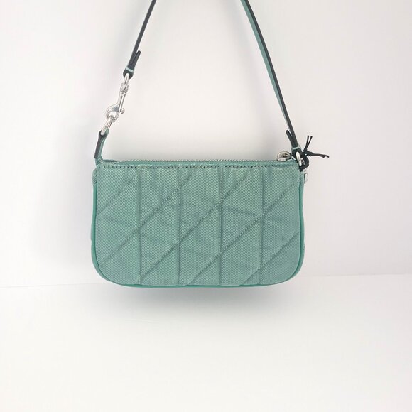 Coach CBK58 Nolita 19 Quilted Denim Small Handbag Clutch Chalk Ivy Green - Picture 4 of 7
